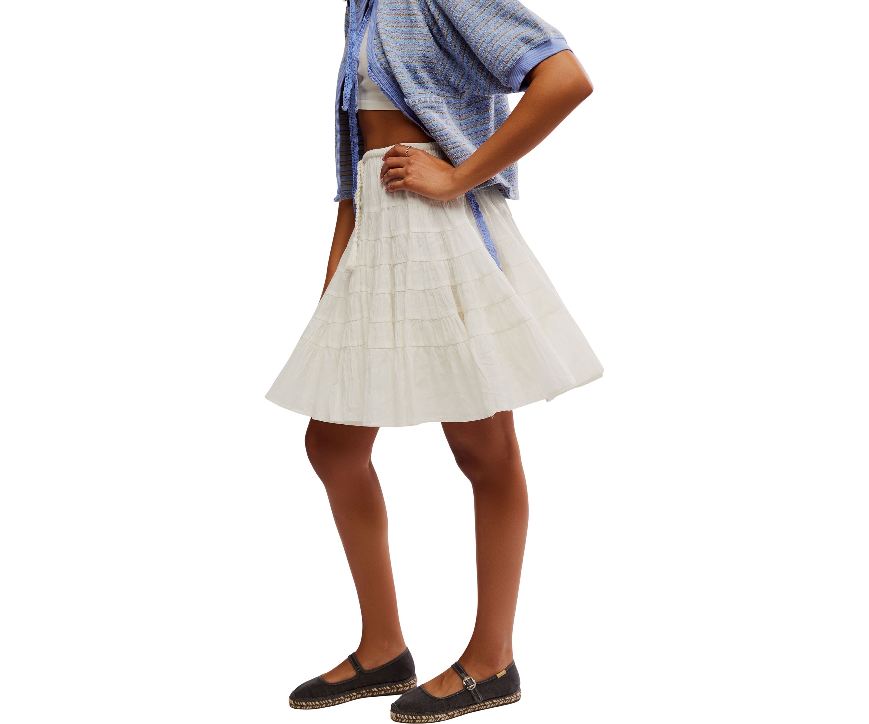 Many Layers Solid Midi Skirt