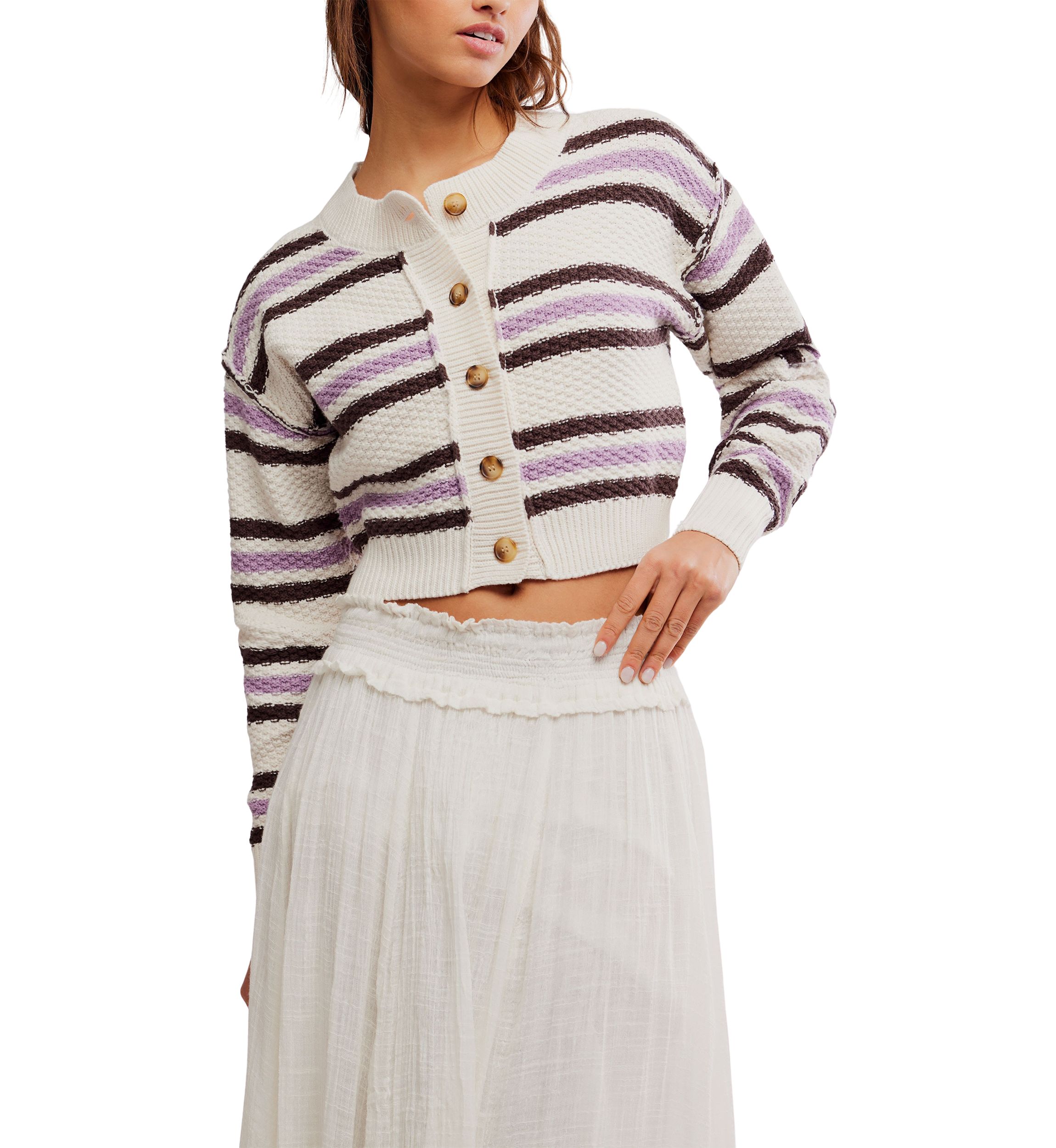 Lila Stripe Cardi