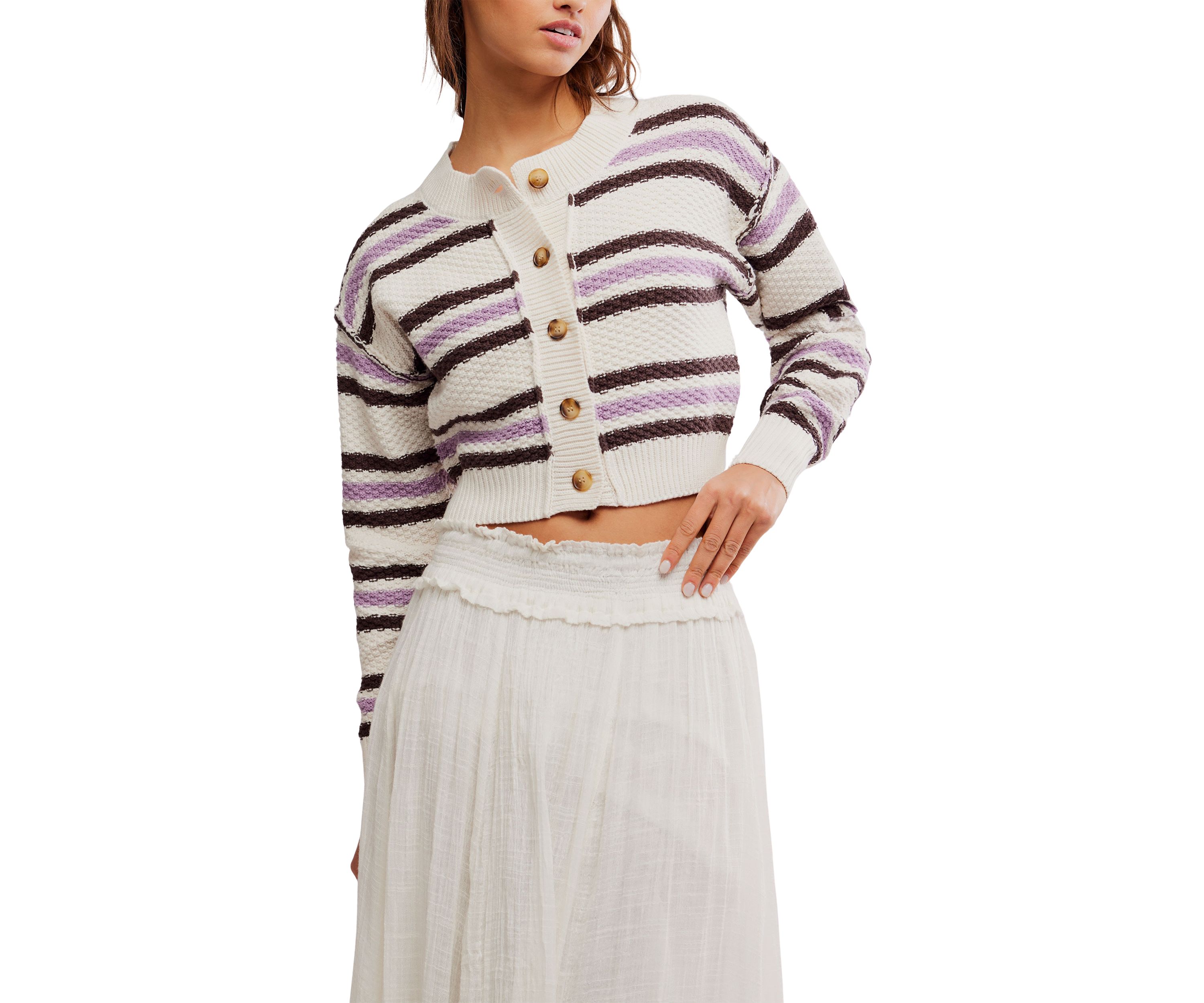 Lila Stripe Cardi