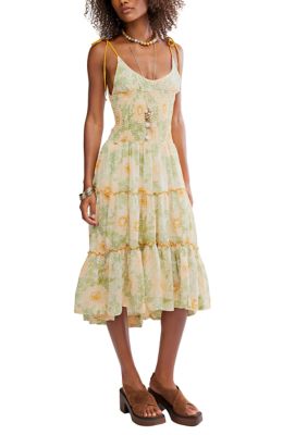 Free People Women's Adriel Midi Dress, Ivory, Small