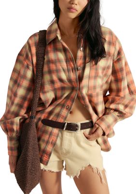 Free People Women's We The Free Ashley Plaid Shirt