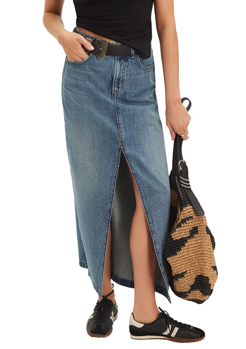 We The Free Nothing Better Denim Maxi Skirt