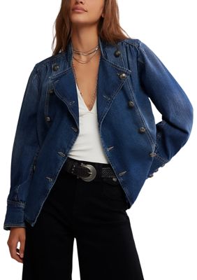 Free People Women's We The Free Imogene Denim Officer Jacket