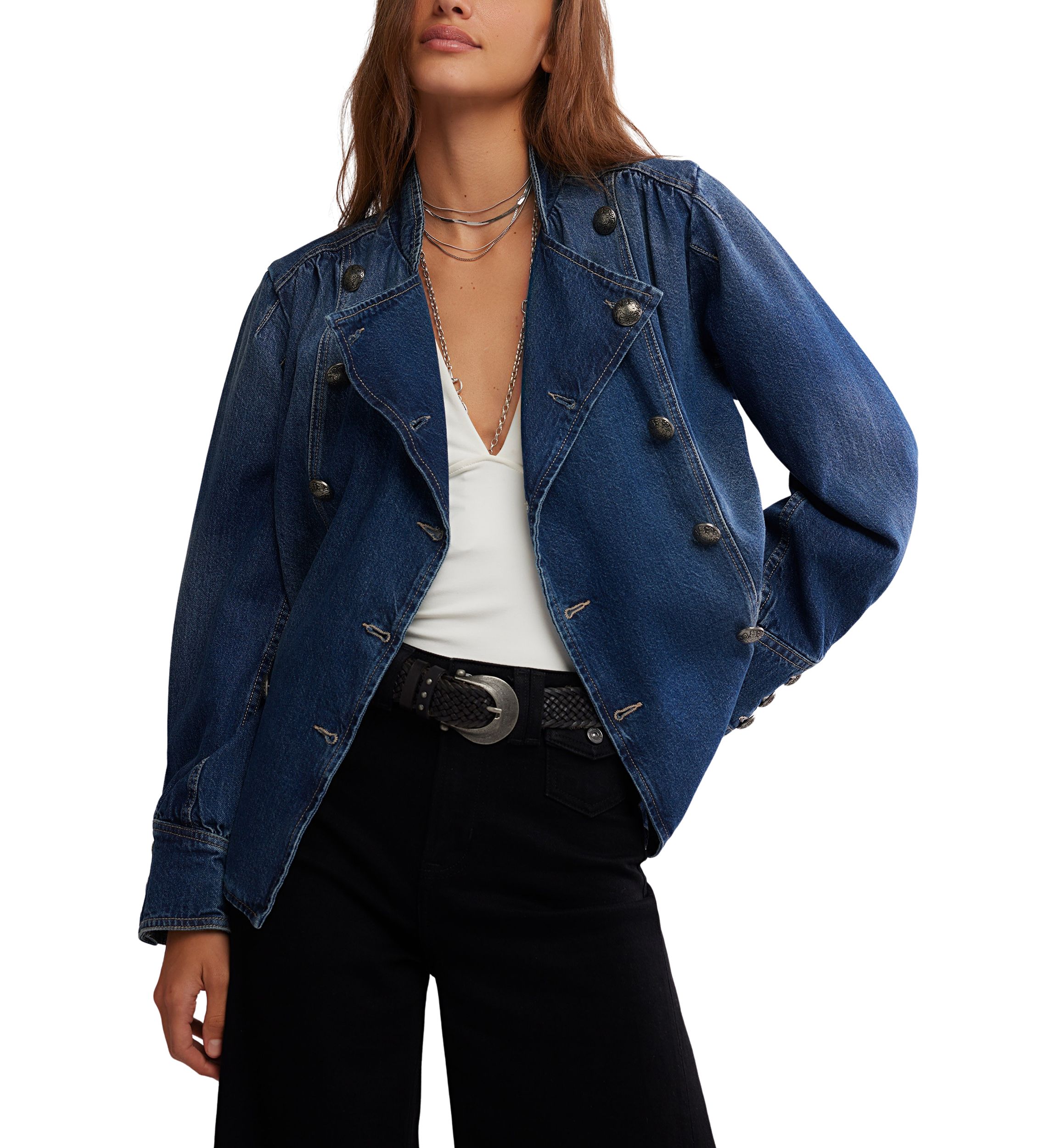 We The Free Imogene Denim Officer Jacket