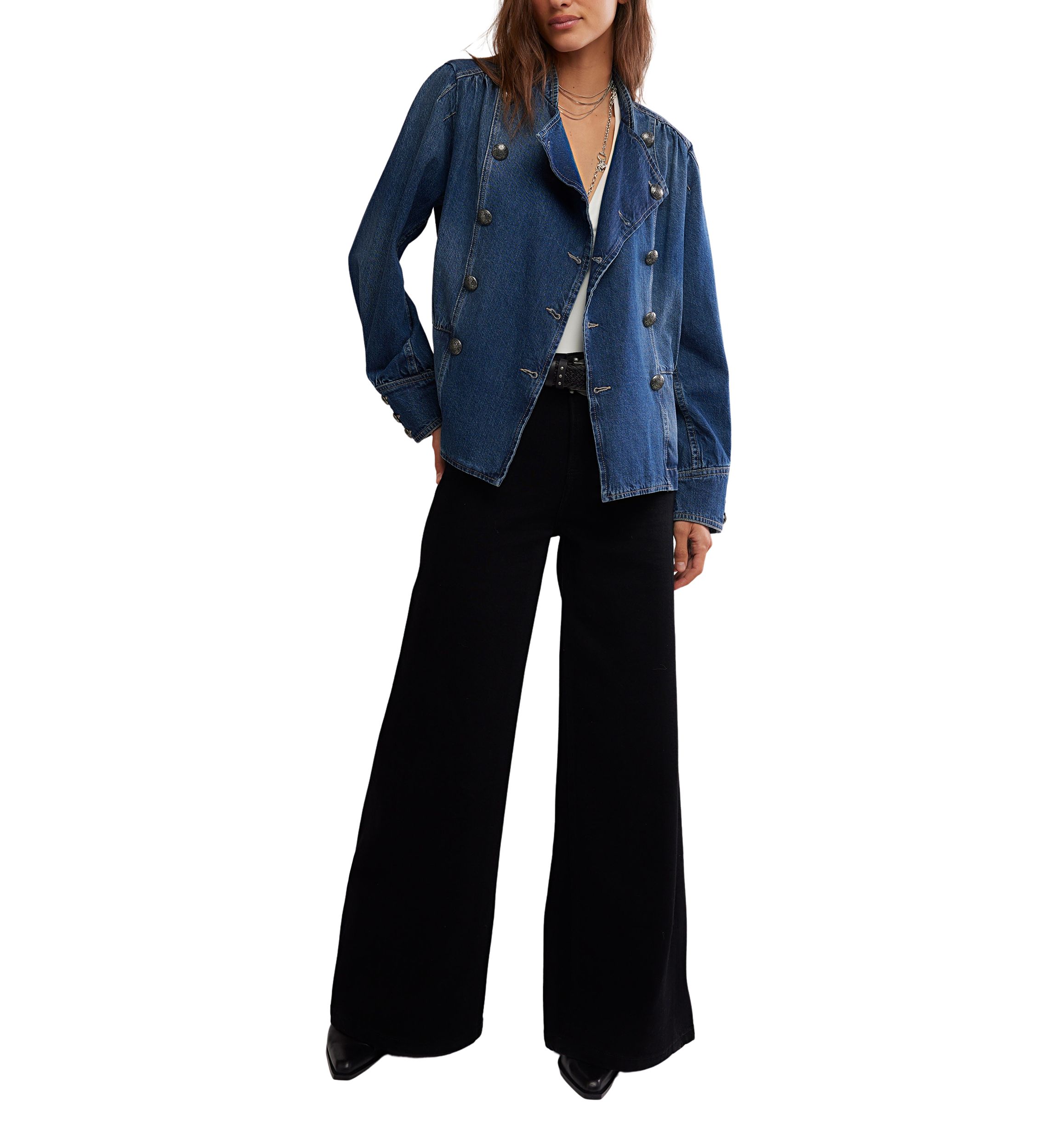 We The Free Imogene Denim Officer Jacket