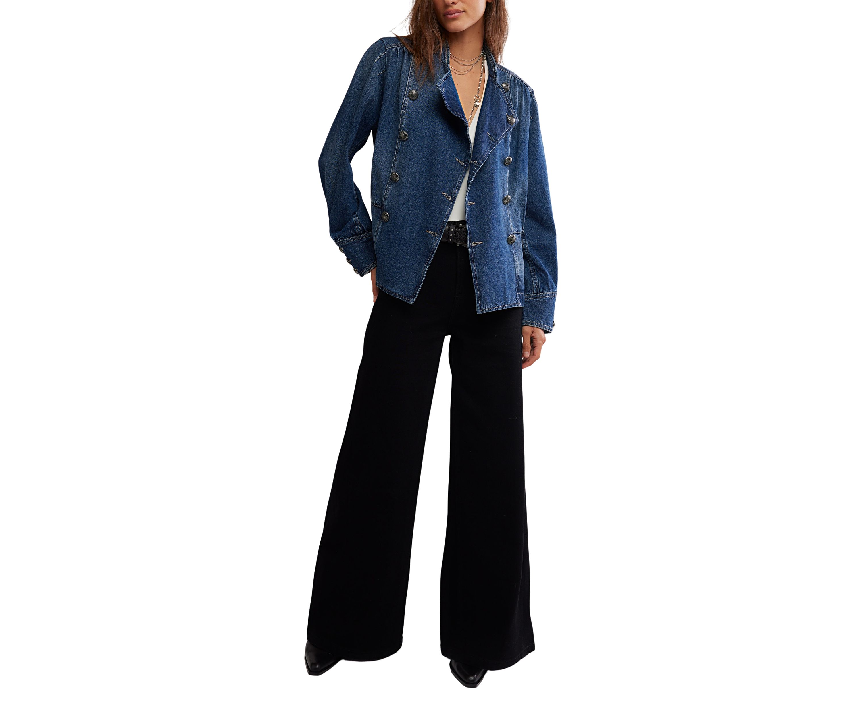 We The Free Imogene Denim Officer Jacket