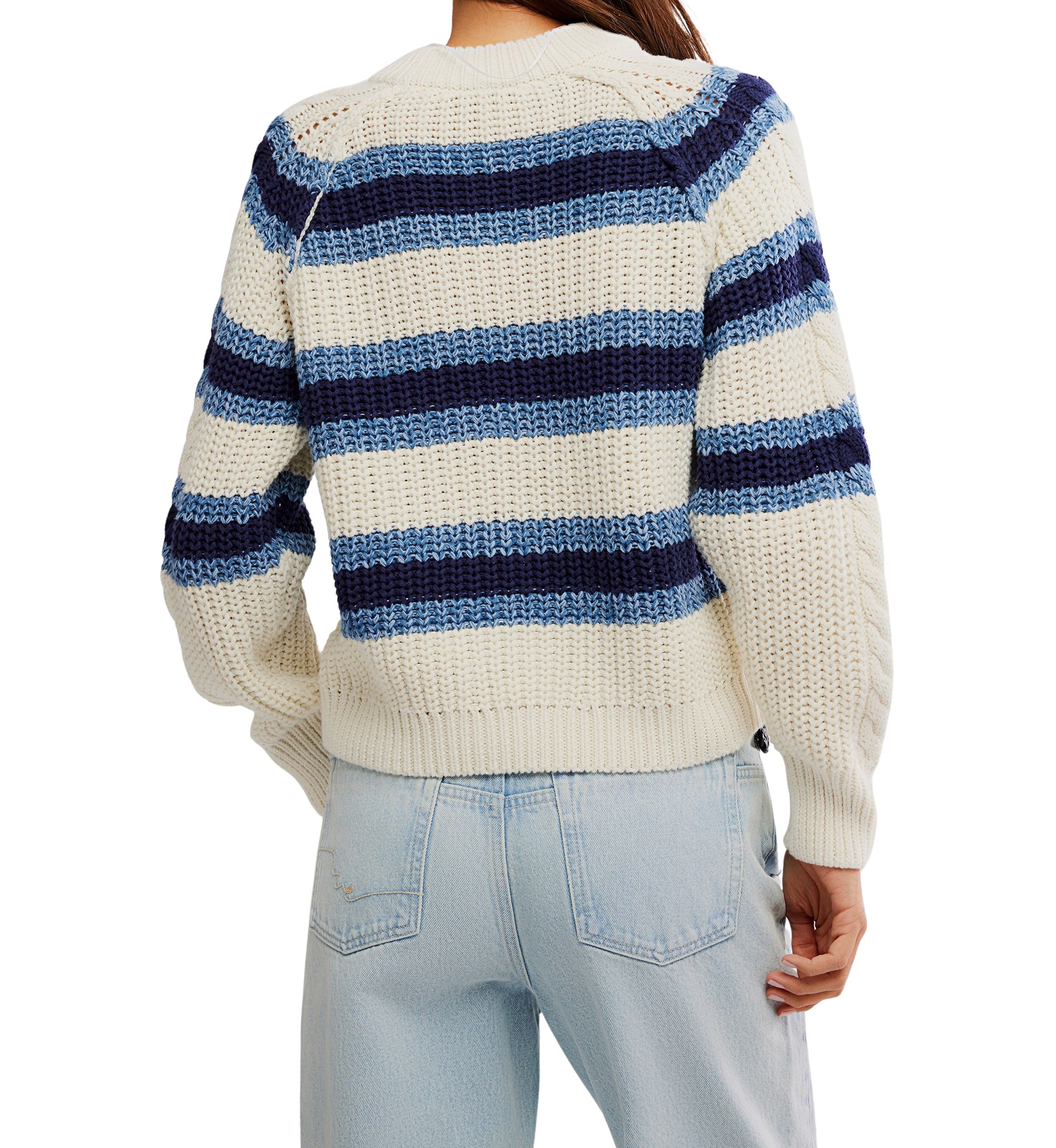 Frankie Cable Striped Pullover
