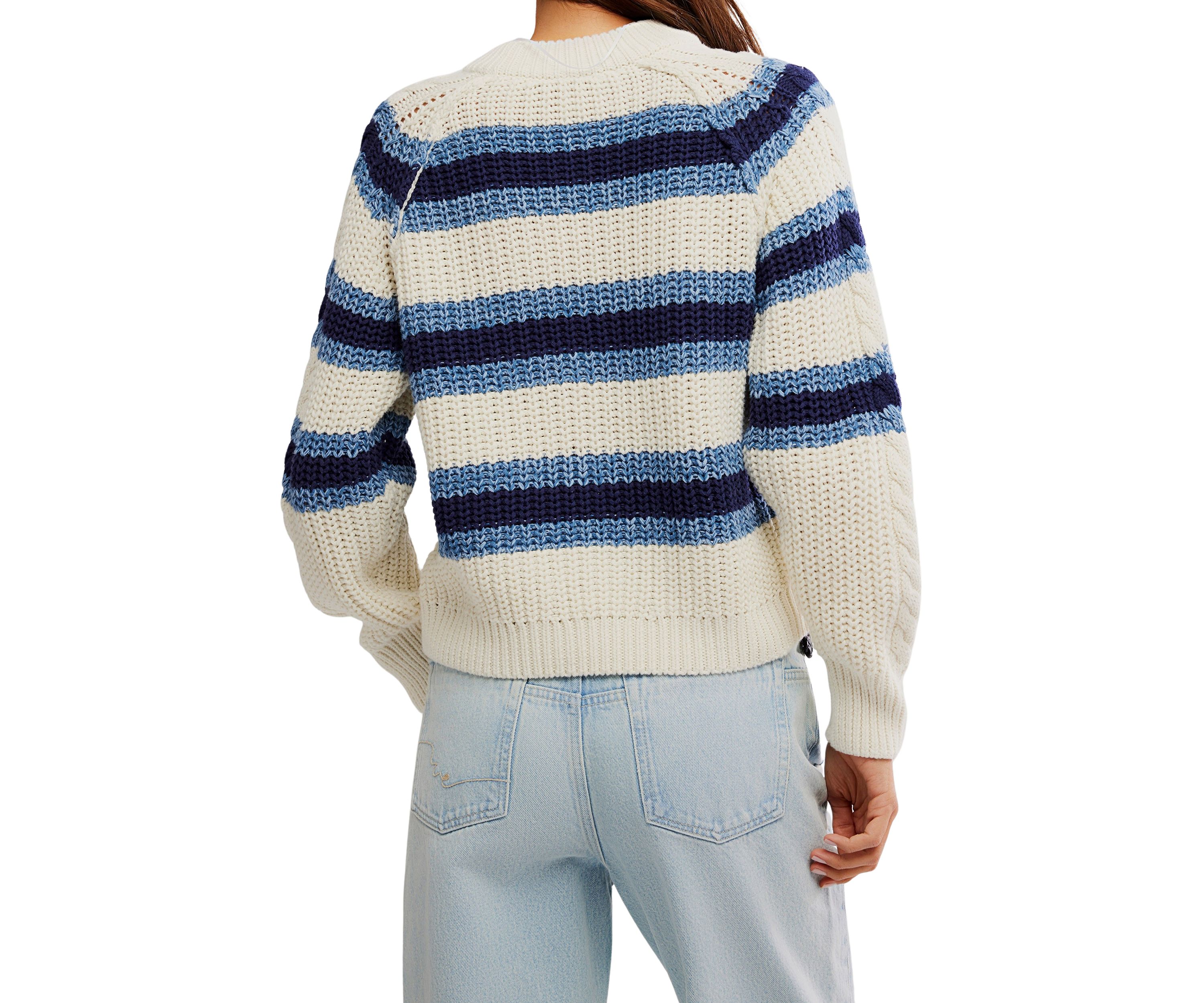 Frankie Cable Striped Pullover