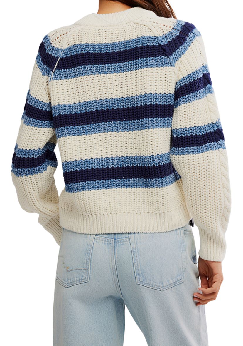 Frankie Cable Striped Pullover