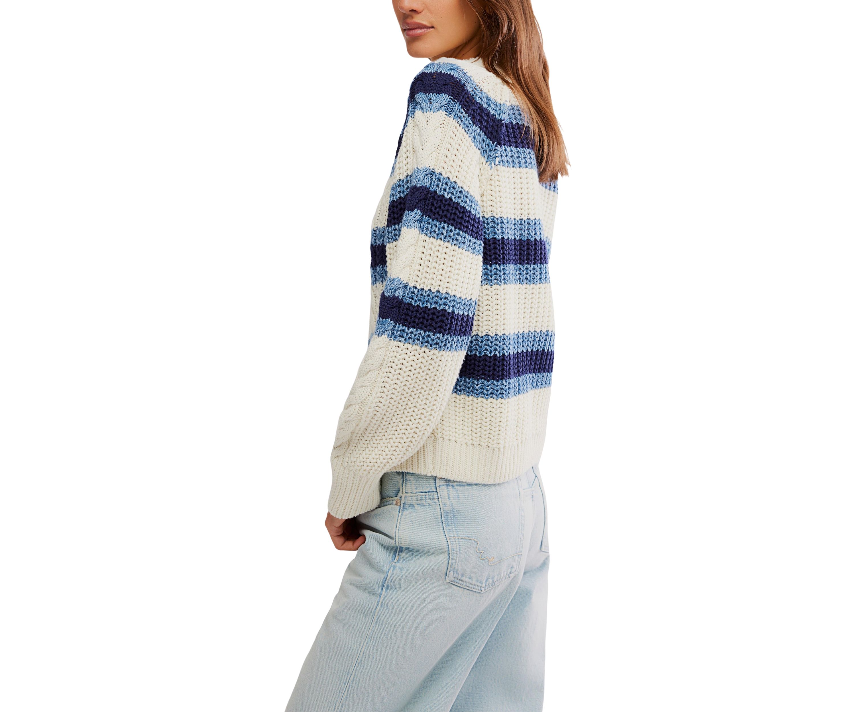 Frankie Cable Striped Pullover