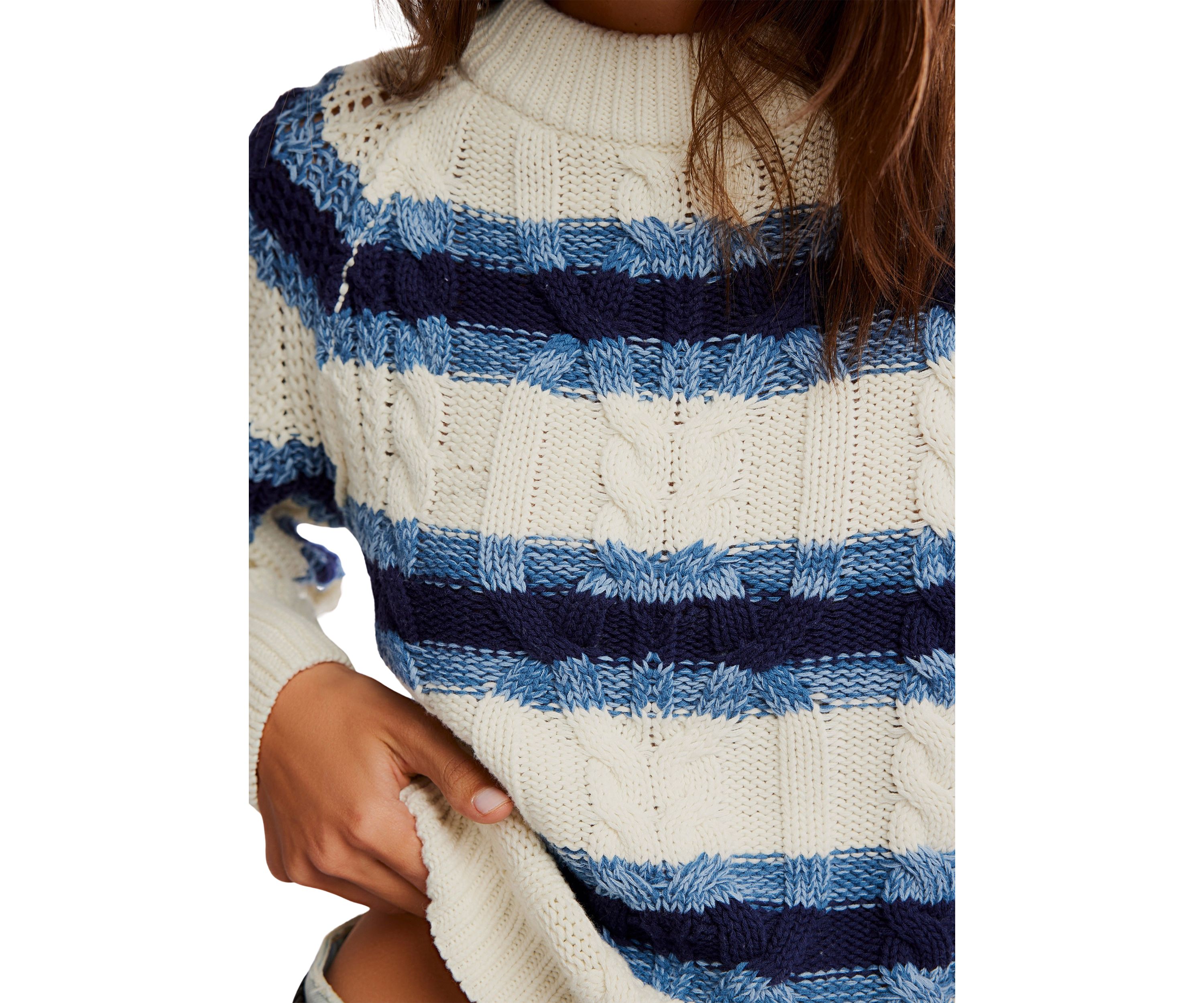 Frankie Cable Striped Pullover