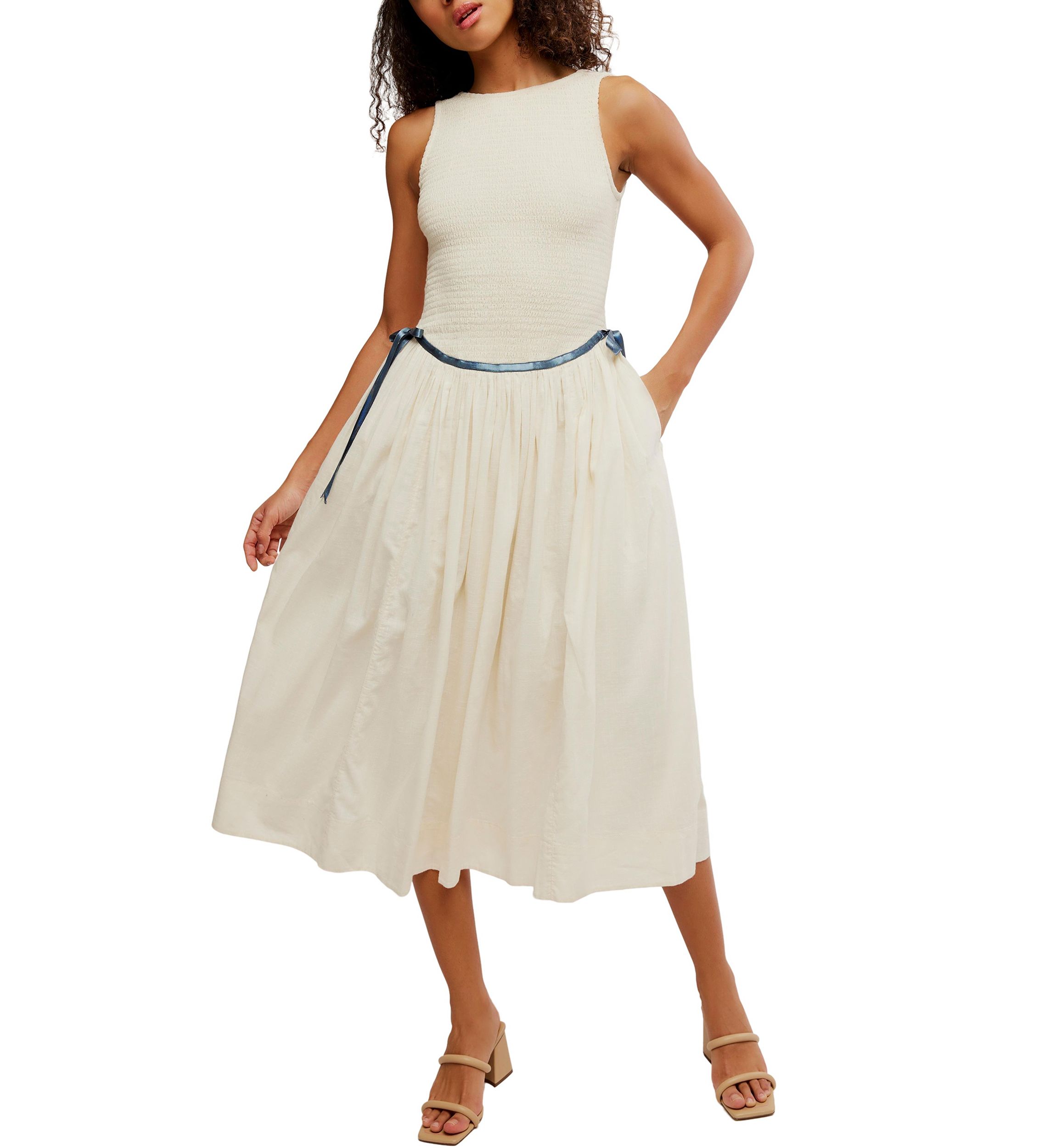 Nightingale Seersucker Midi Dress