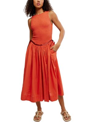 free people orange midi dress Free People