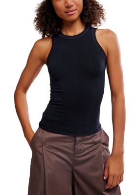 Free People Women's So Soft Seamless Modal Tank Top, Black, XS/S