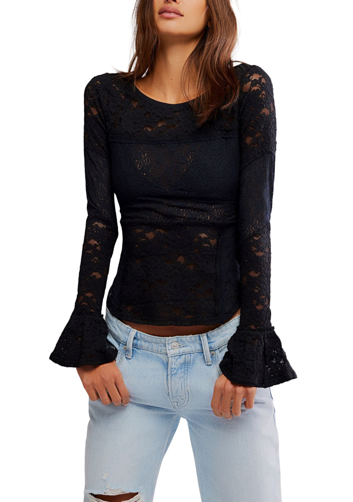 Lace Layering Long Sleeve T-Shirt