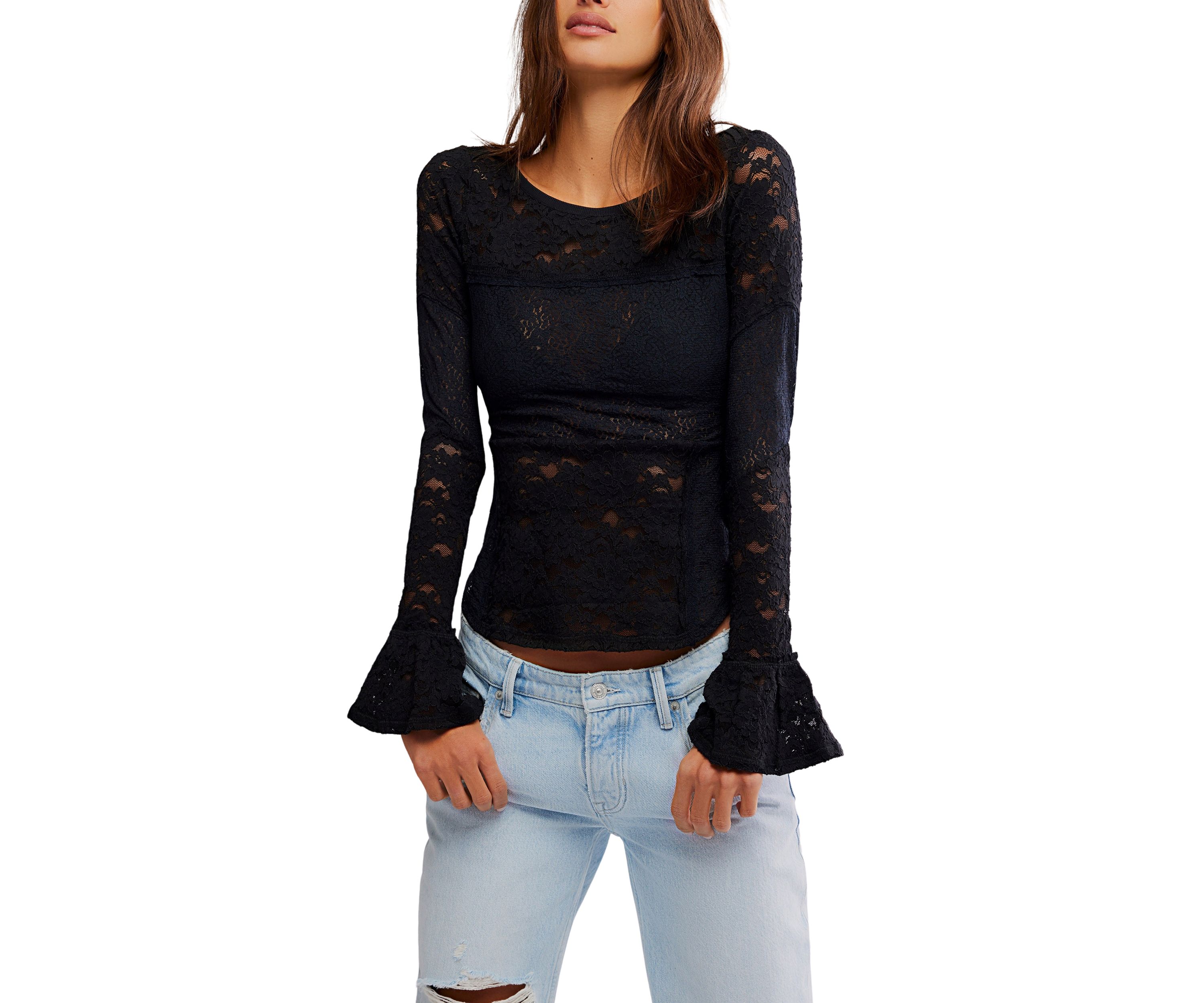 Lace Layering Long Sleeve T-Shirt