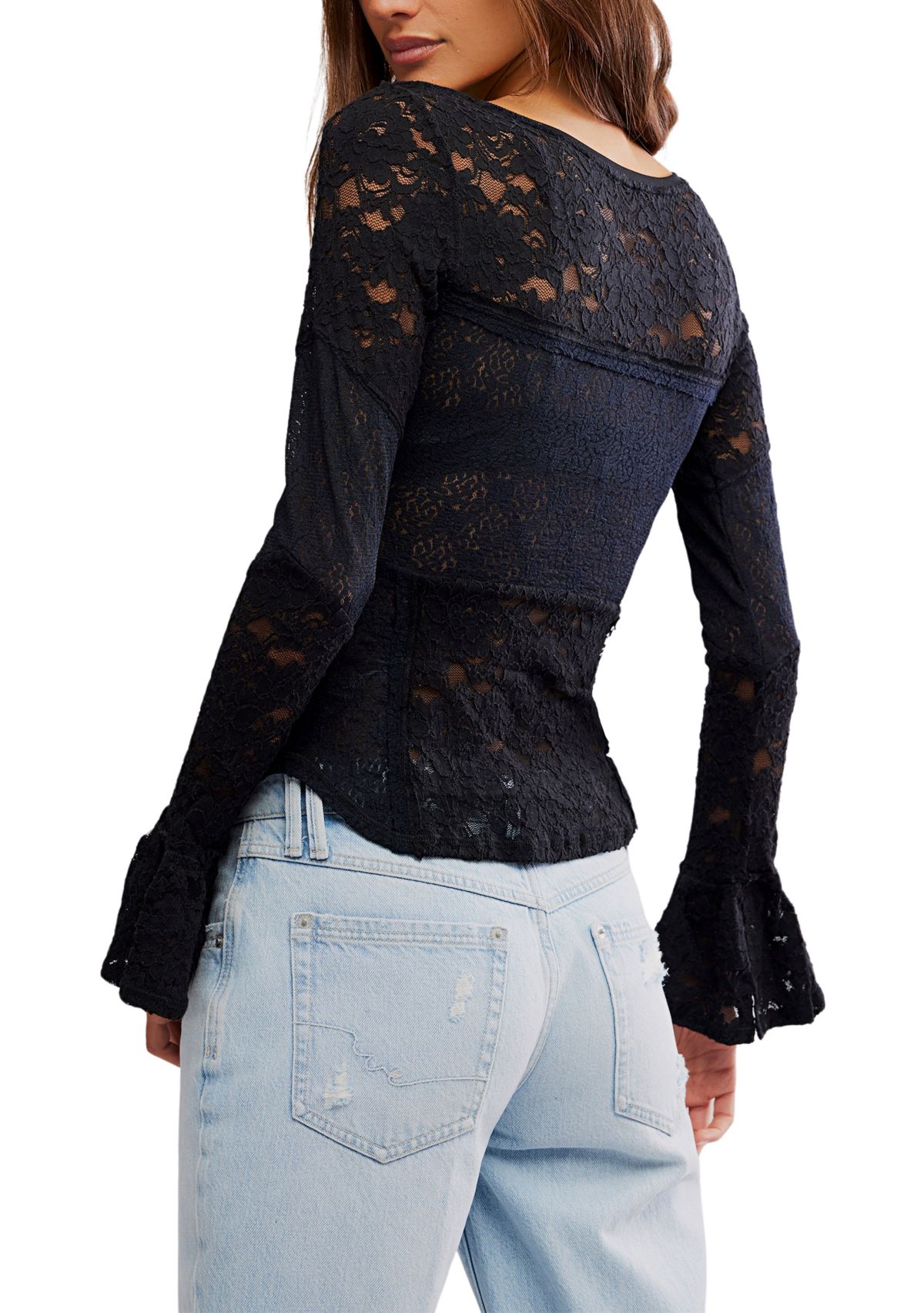 Lace Layering Long Sleeve T-Shirt