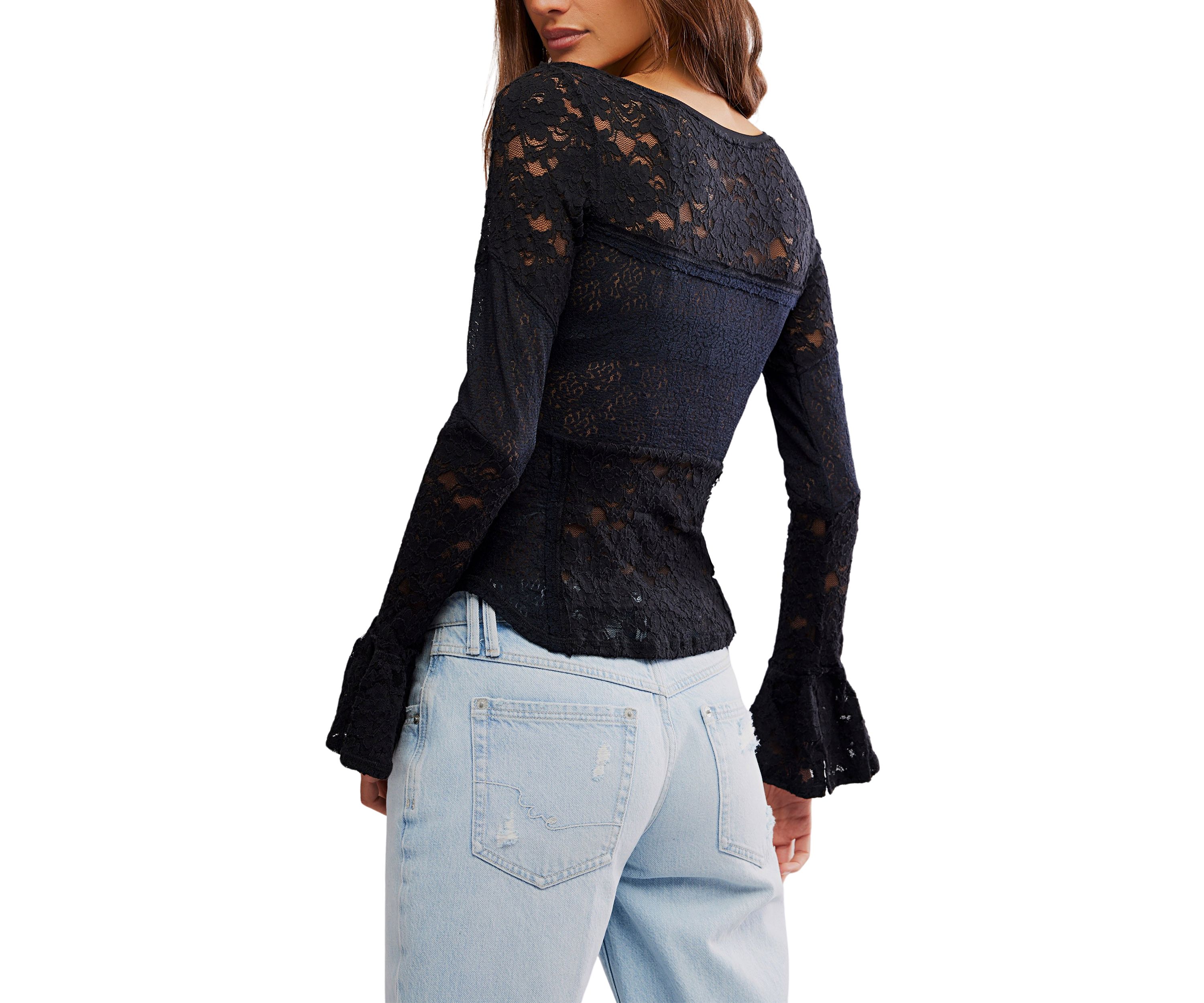 Lace Layering Long Sleeve T-Shirt