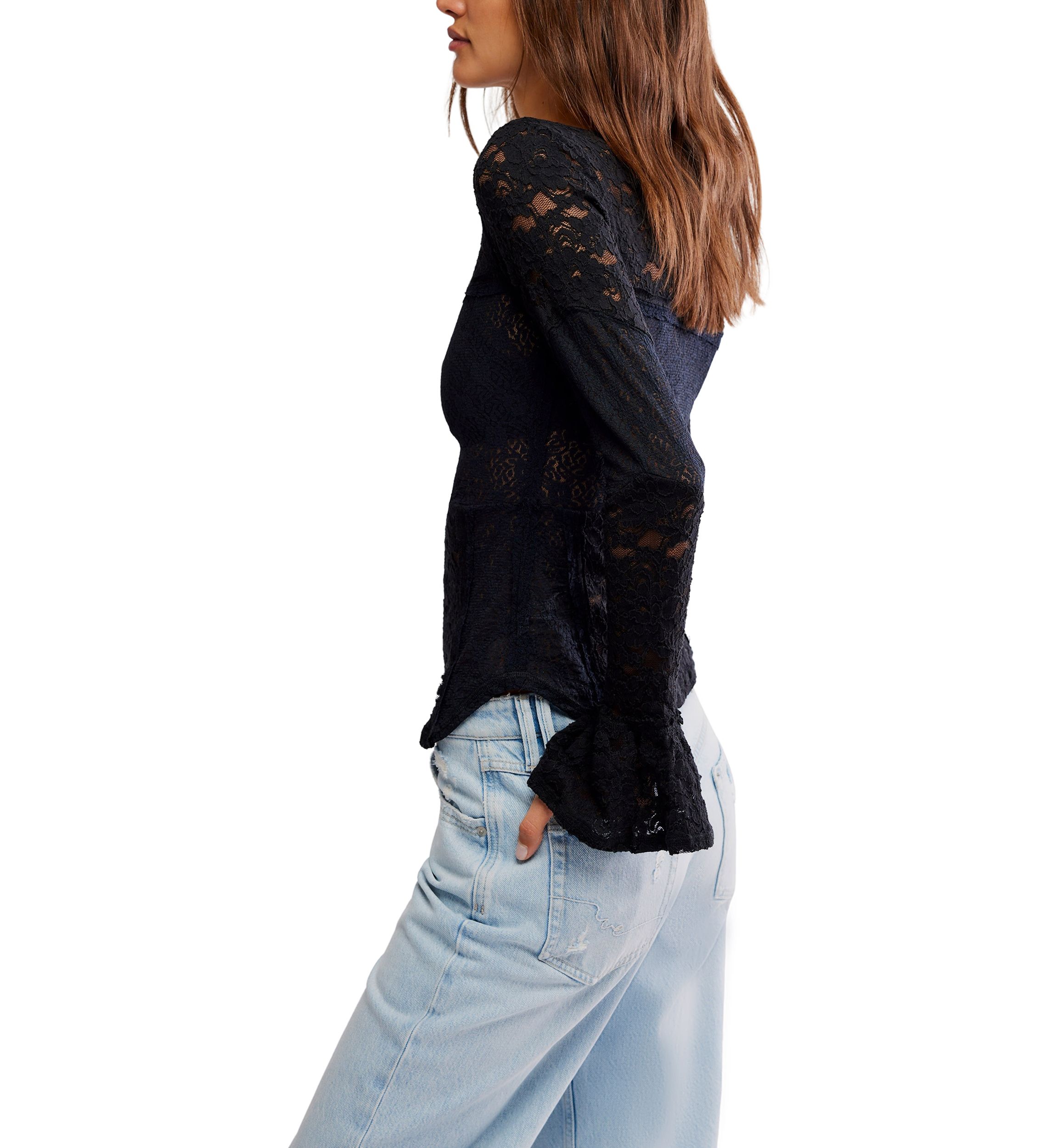 Lace Layering Long Sleeve T-Shirt