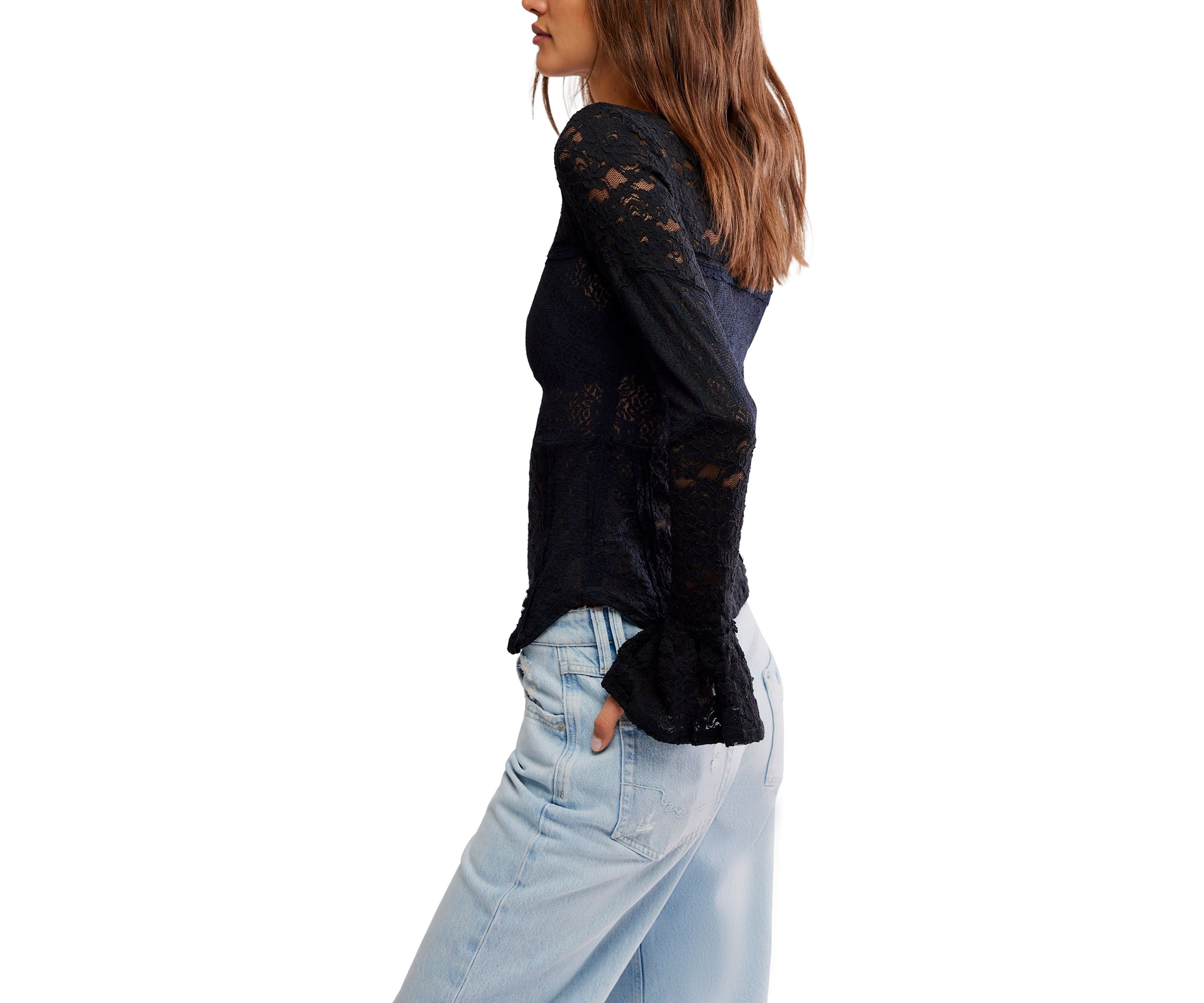 Lace Layering Long Sleeve T-Shirt