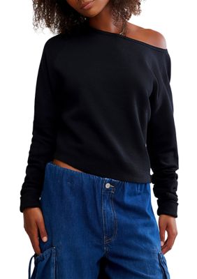 Free People Women's We The Free Jess Long Sleeve Top, Black, XS
