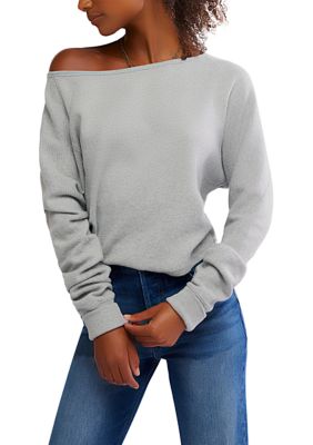 Free People Women's We The Free Jess Long Sleeve Top, Grey, XS