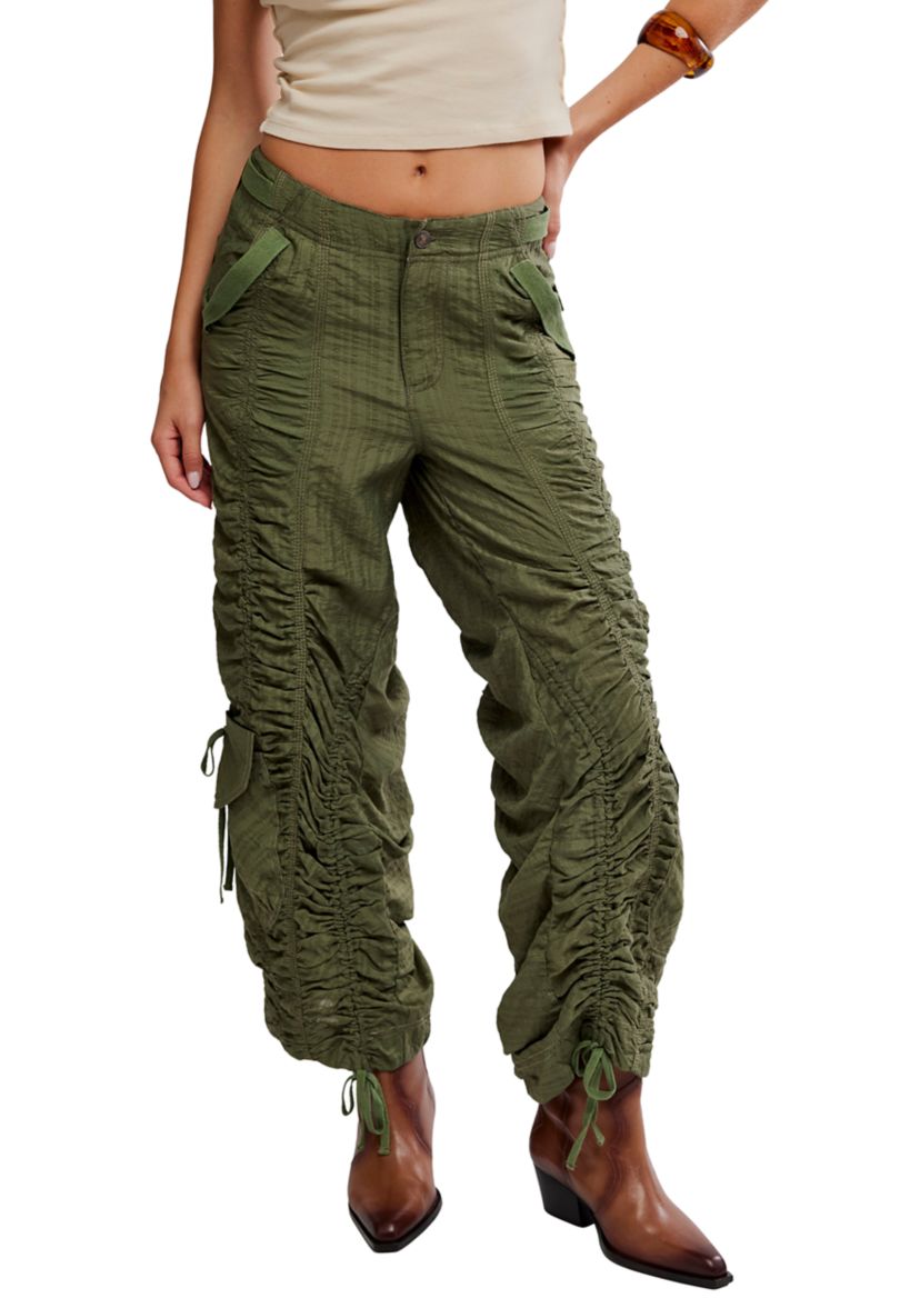 Free People Scorpio Shirred Mid-Rise Cargo Pants | Belk