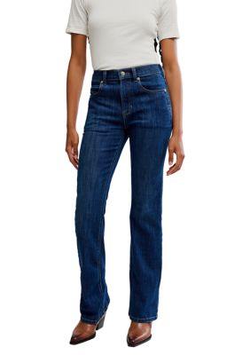 Free People Women's We The Free Double Knot High-Rise Straight Bootcut Jeans