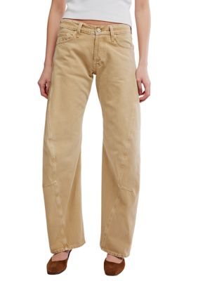 Free People Women's We The Free Fable Low-Rise Twisted Bowed Jeans