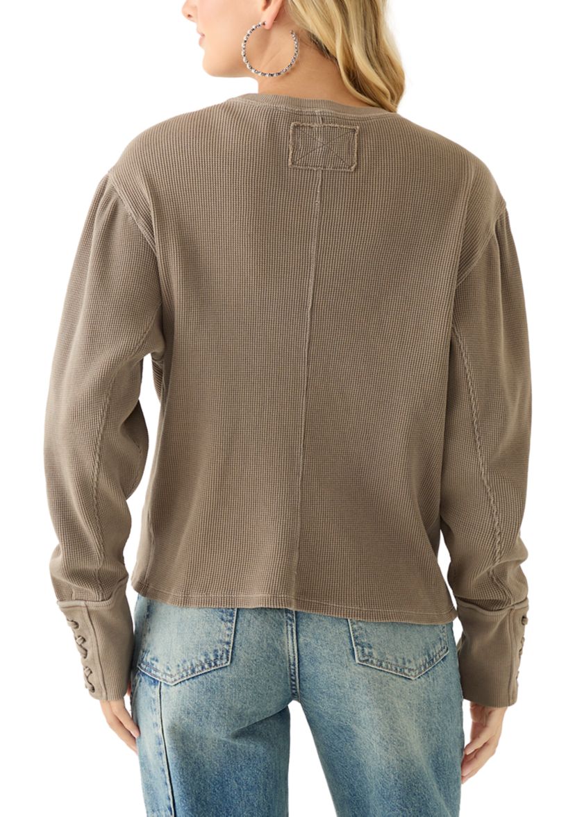 Lapis Cuff Crew Neck Long Sleeve T-Shirt