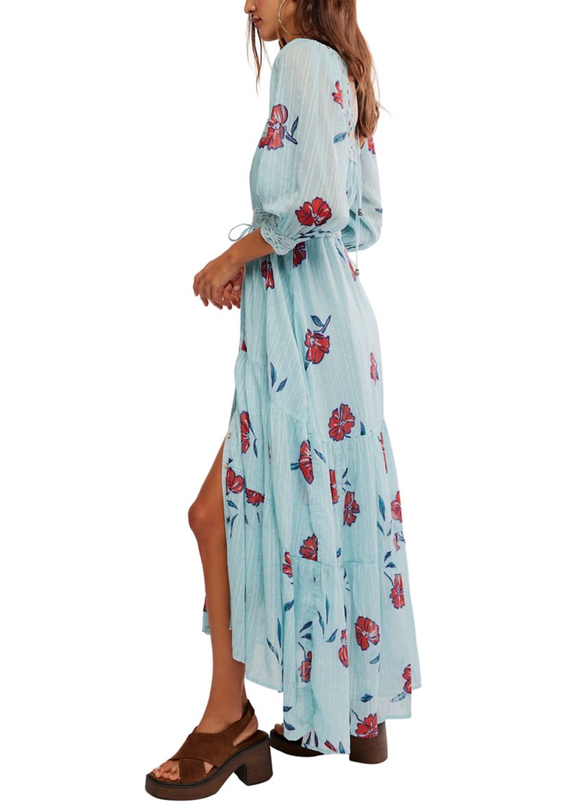 morning meadows long-sleeve maxi dress Free People Morning Meadows Long-Sleeve Maxi Dress - Blushing Pink Combo