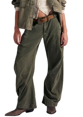 Free People Women's Spotlight Washed Barrel Chino Trousers