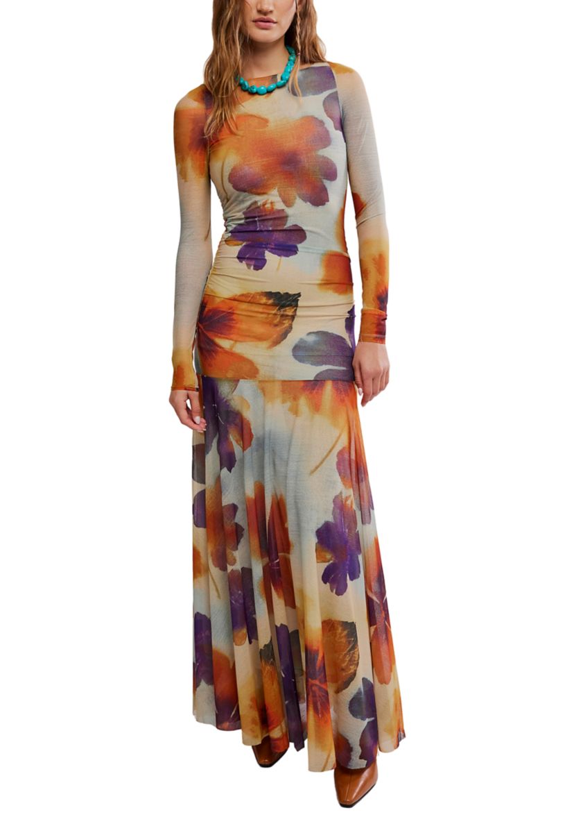 long black floral maxi dress Nellie Maxi Dress Black/Red Floral main image 1