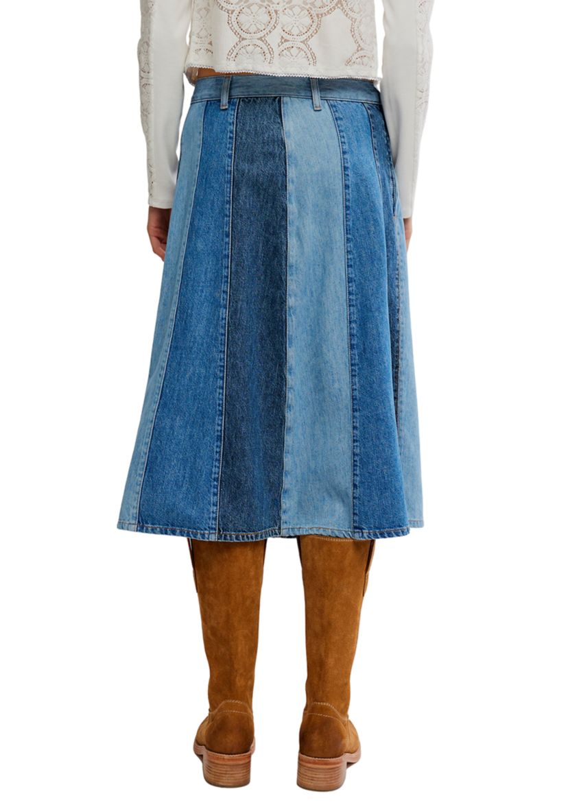 Free People Sunbeam Denim Midi Skirt | Belk