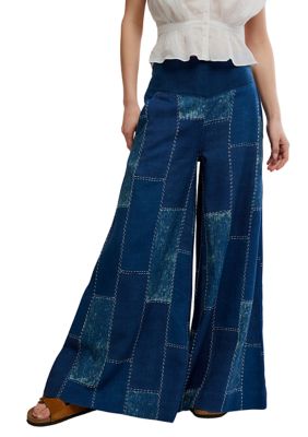 Free People Women's Patches Wide-Leg Flare Jeans