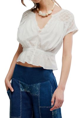 Free People Women's Gemma Embroidered Top