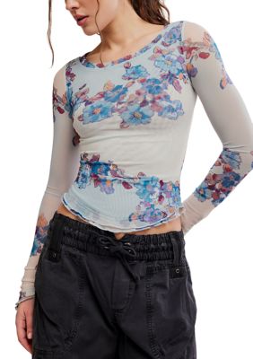 Free People Women's Lilly Printed Long Sleeve Top