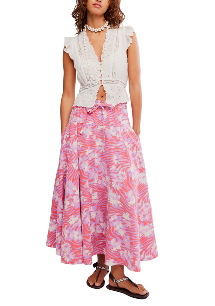 Free People Zephyr Bustle Convertible Printed Maxi Skirt | Belk