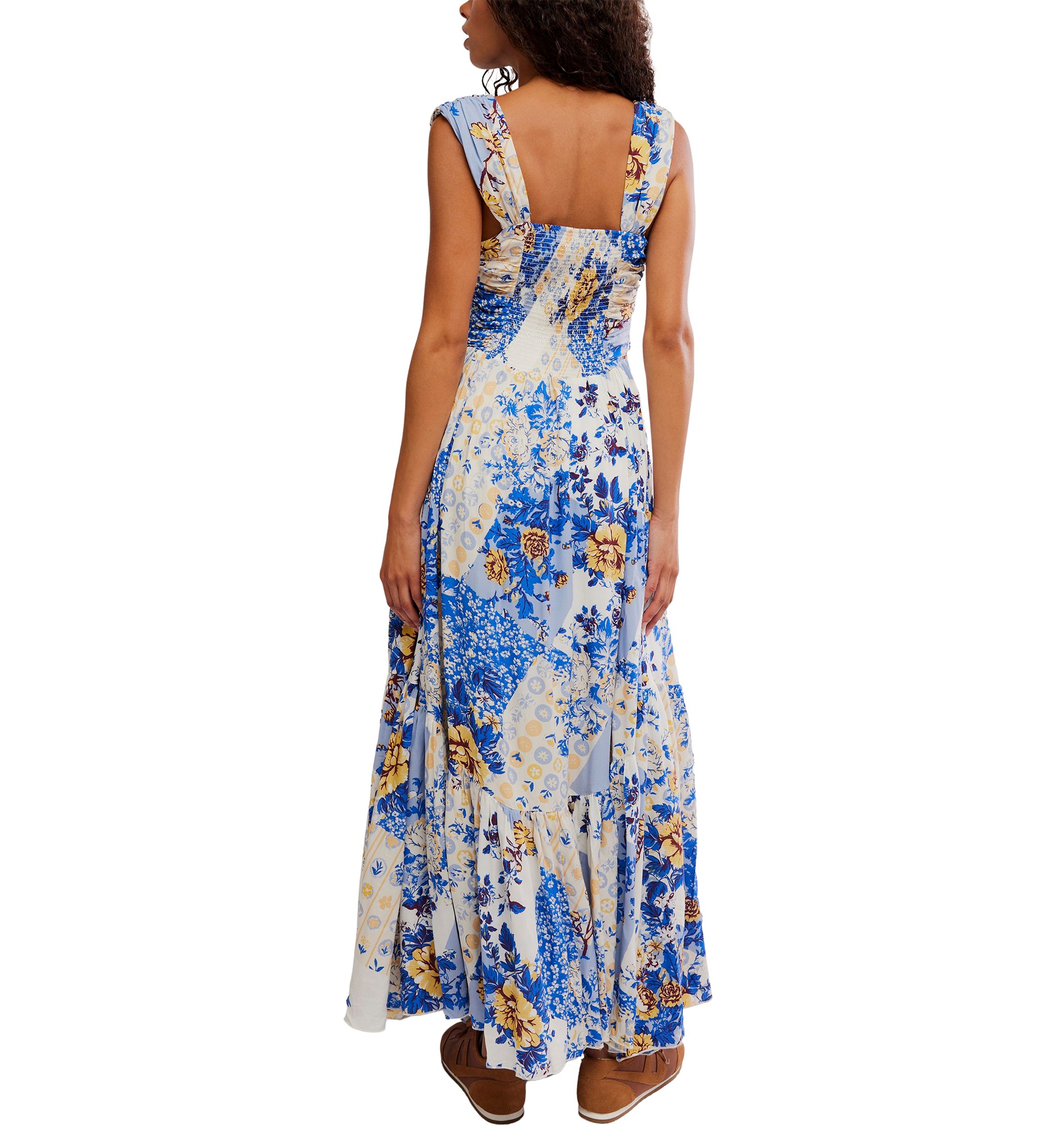 dresses to wear to a winter wedding Angelique Strapless Maxi Dress - Brown Floral main image 1