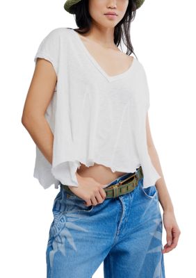 Free People Women's We The Free Swing Along With Me Cotton-Linen Tee