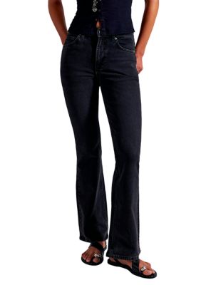 Free People Women's We The Free Double Knot High-Rise Straight Bootcut Jeans