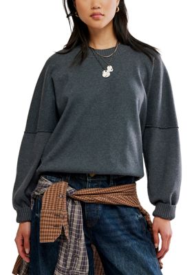 Free People Women's Muse Pullover, Grey, Small
