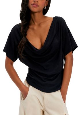 Free People Women's We The Free Tinsley Waterfall Cowl-Neck Top