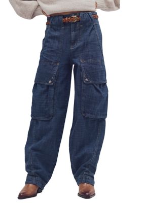 Free People Women's We The Free Brentwood Textured Cargo Jeans, 31