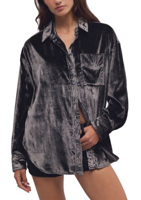 Free People Women's We The Free Lexi Velvet Button Down Shirt
