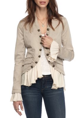 Free People Romantic Ruffles Cotton Twill Jacket Belk 