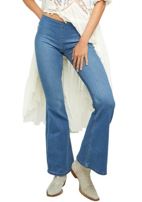 Free People Women's Just Float On Flare Jeans Bermondsey Blue 27 at   Women's Jeans store