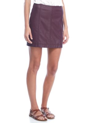 Free People Women's Femme Vegan Mini Skirt Brown Size 10