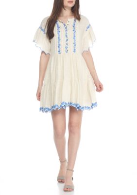 Free People Santiago Embroidered Mini Dress belk