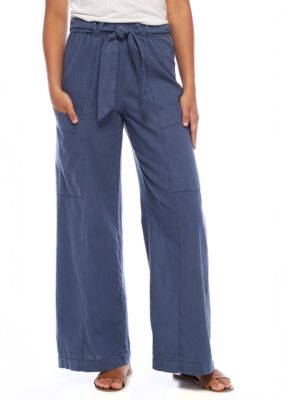Details about   Free PeopleBluebell Belted Wide-Leg PantsBlue 